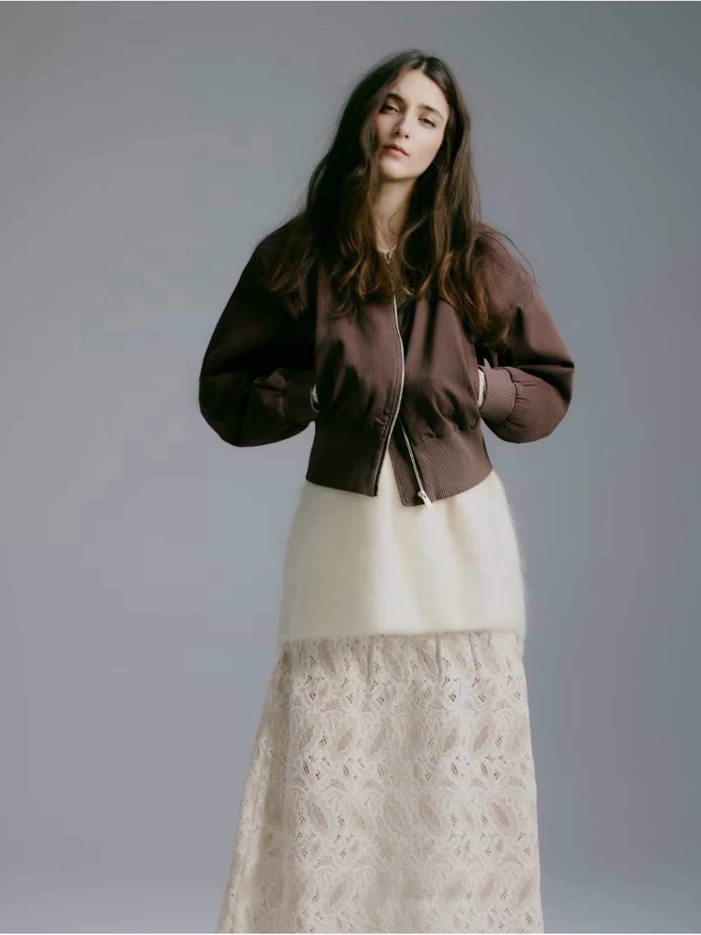 H&M Chocolate Brown Bomber Jacket - Picture 6 of 9